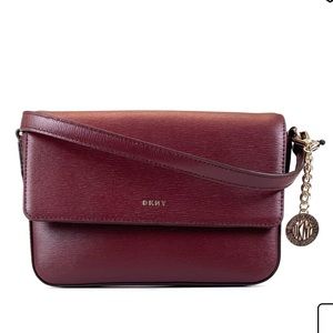 DKNY OxBlood Deep Red Sutton Bryant Flap Crossbody